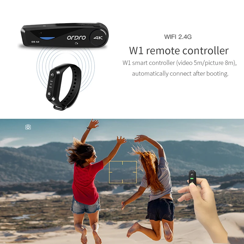 Camcorder 4K Vlog Camera for YouTube Videos Shooting, Ordro EP6 PLUS POV WiFi Digital Cameras Head Wearable Blogger Recorder