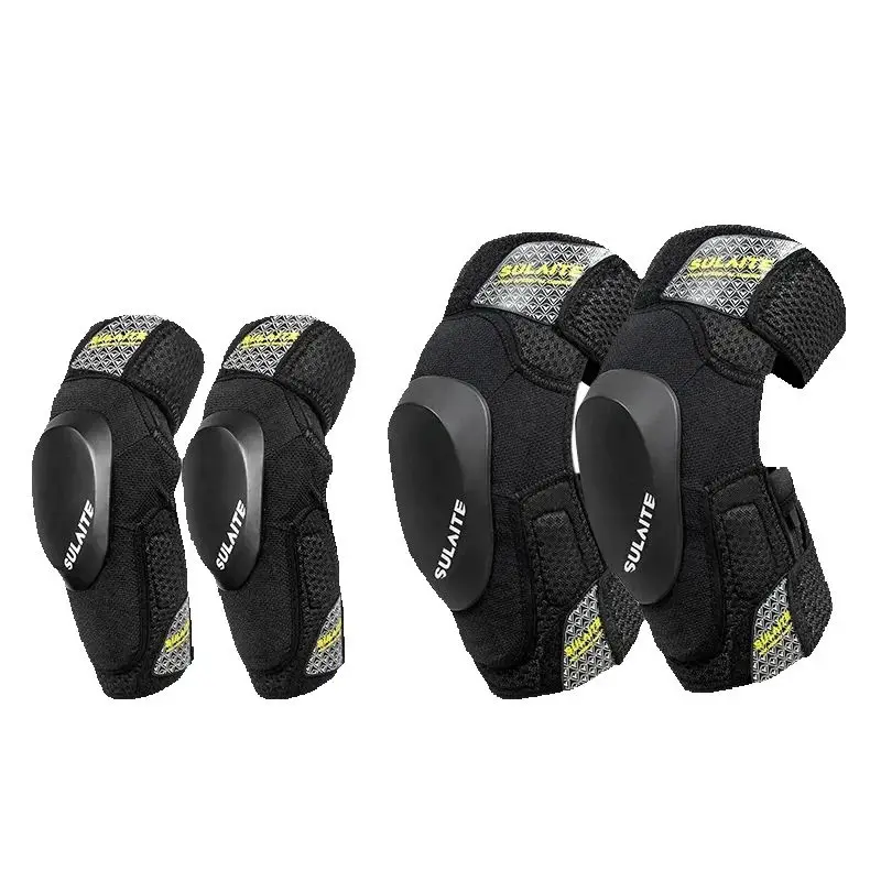 

SULAITE 2/4Pcs Motocross Riding Cycling Pro Knee Guard Anti-fall Elbow Pads Motorcycle Bike Downhill Roller Skating Protector