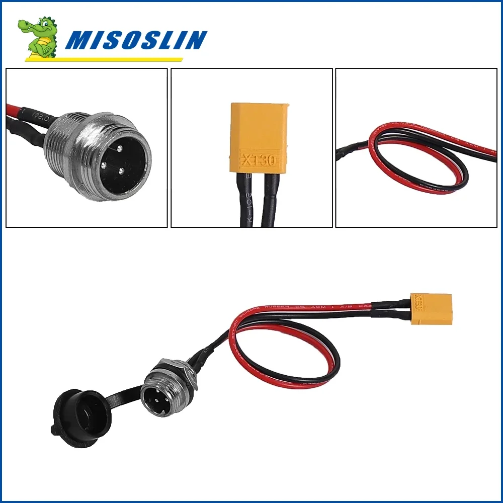 Universal Electric Scooter M12 XT30 T Word Bullet Head Plug-in Type Aviation Head Charging Port for E-scooter Parts Accessories