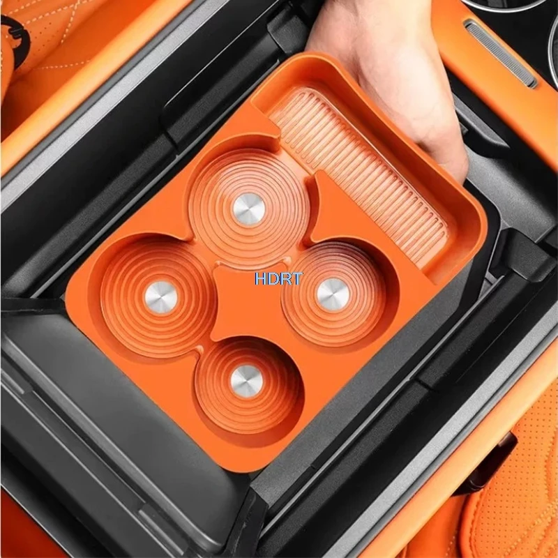 For GWM Tank 500 2026 + Car Style Center Console Refrigerator Storage Box Water Cup Holder Organizer Cover Fridge Dust Proof Pad