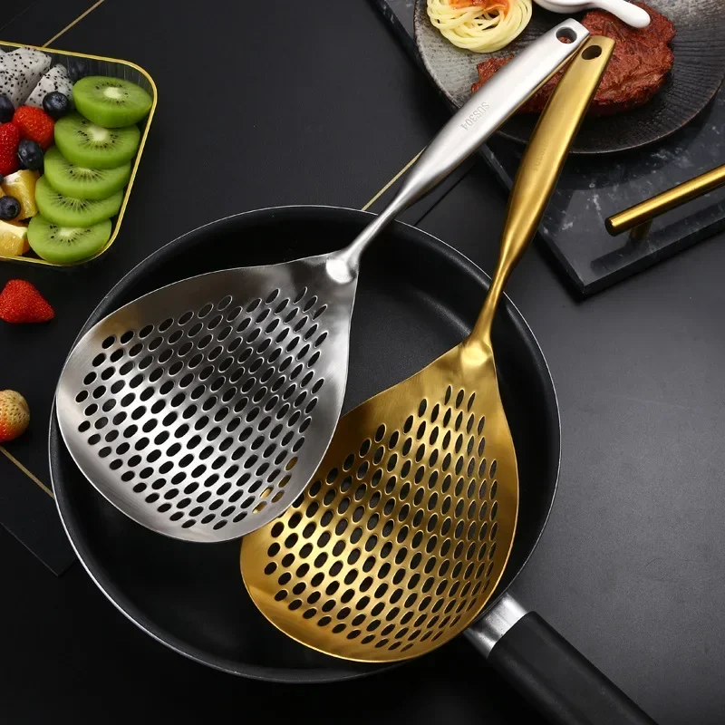 Large Colander 304 Stainless Steel Long Handle Filter Noodle Hot Pot Strainer Home Kitchen Accessories Cuisine