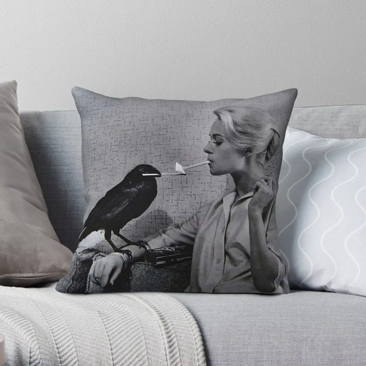 Tippi Hedren Cigarette Square Pillowcase Polyester Linen Velvet Creative Zip Decorative Throw Pillow Case Bed Cushion Cover