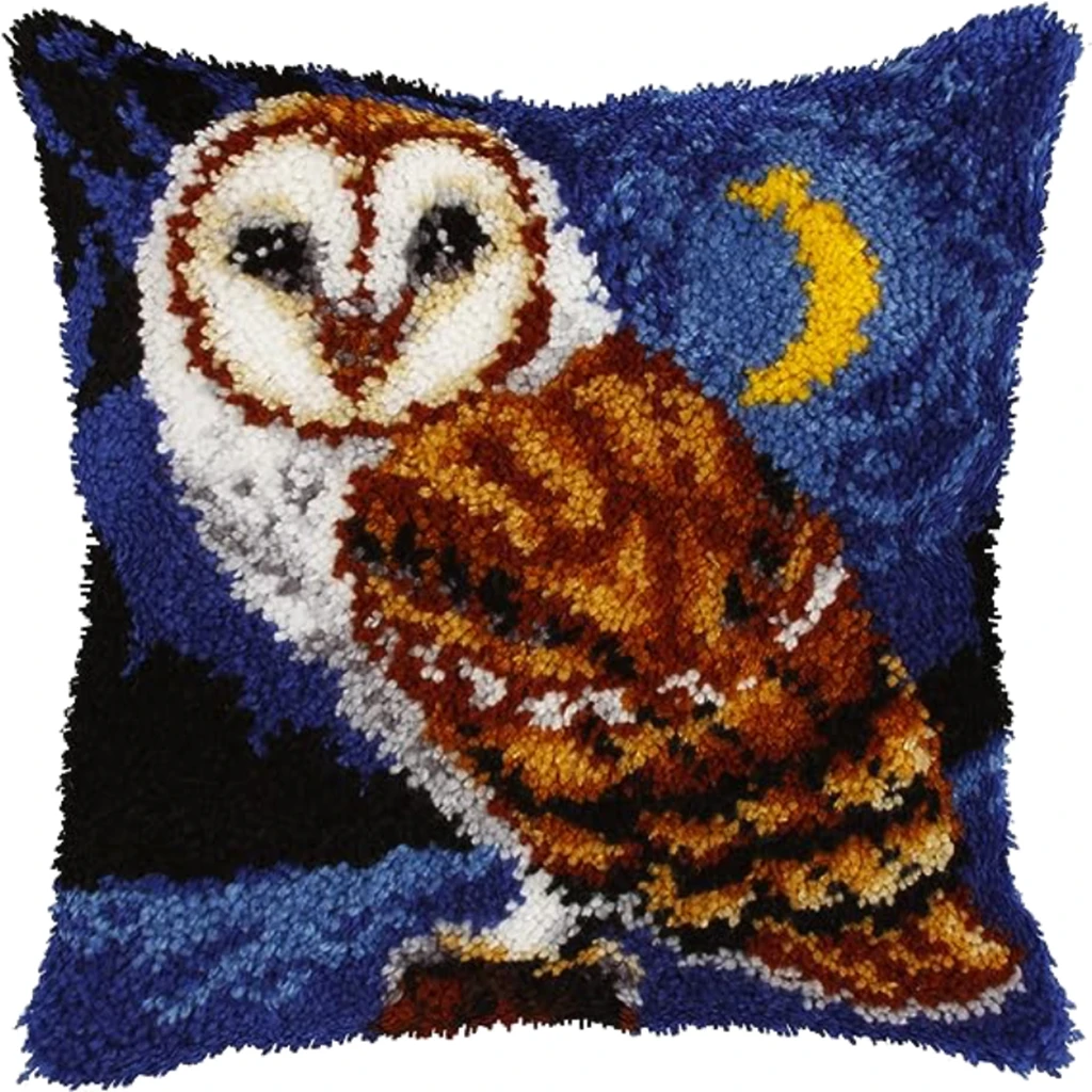 Animals Print Patterns Latch Hook Kit Vintage Knot Pillow Package Embroidery Latch Hook Kits Parrot Owl Cushion Pillowcase