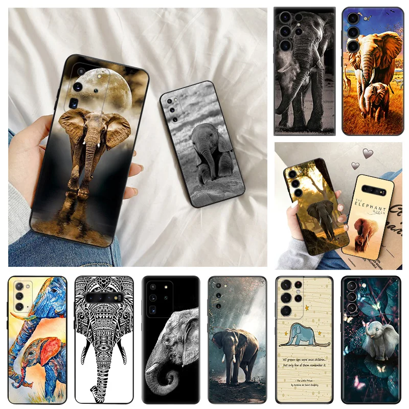 Phone Cases For Samsung S24 Plus Note20 Ultra S23 FE S22 S21 S20 Elephant Baby Animal Galaxy S10 Lite Soft Shell Case Cover