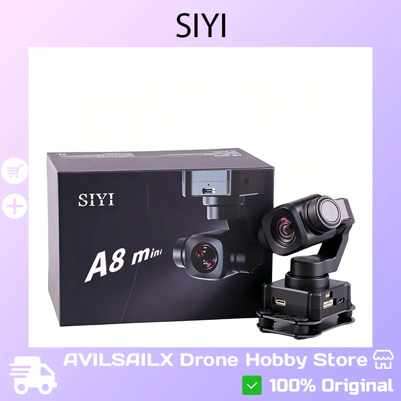 

Камера-стабилизатор SIYI A8mini 4K для дрона FPV с ИИ-отслеживанием, 6-кратным зумом и ночным видением Starlight