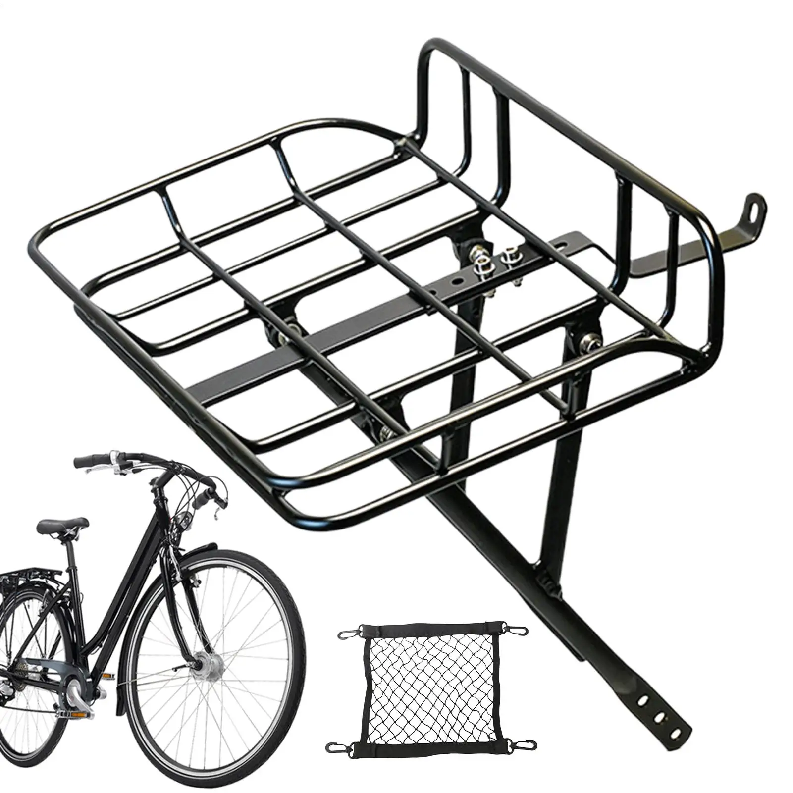 Cesta Delantera para Bicicleta de Liberación Rápida, Cesta de Carga Metálica de Gran Capacidad para Ciclismo de Carretera y Montaña, Compras, Uso Diario y Actividades al Aire Libre