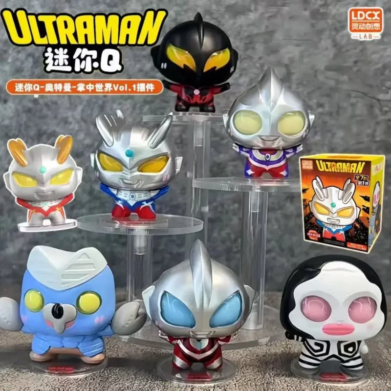 

Genuine Ultraman Mini Q-Version Palm World Trendy Blind Box Toys Sairo Tiga Character Collectible Figurine Desktop Ornament Gift