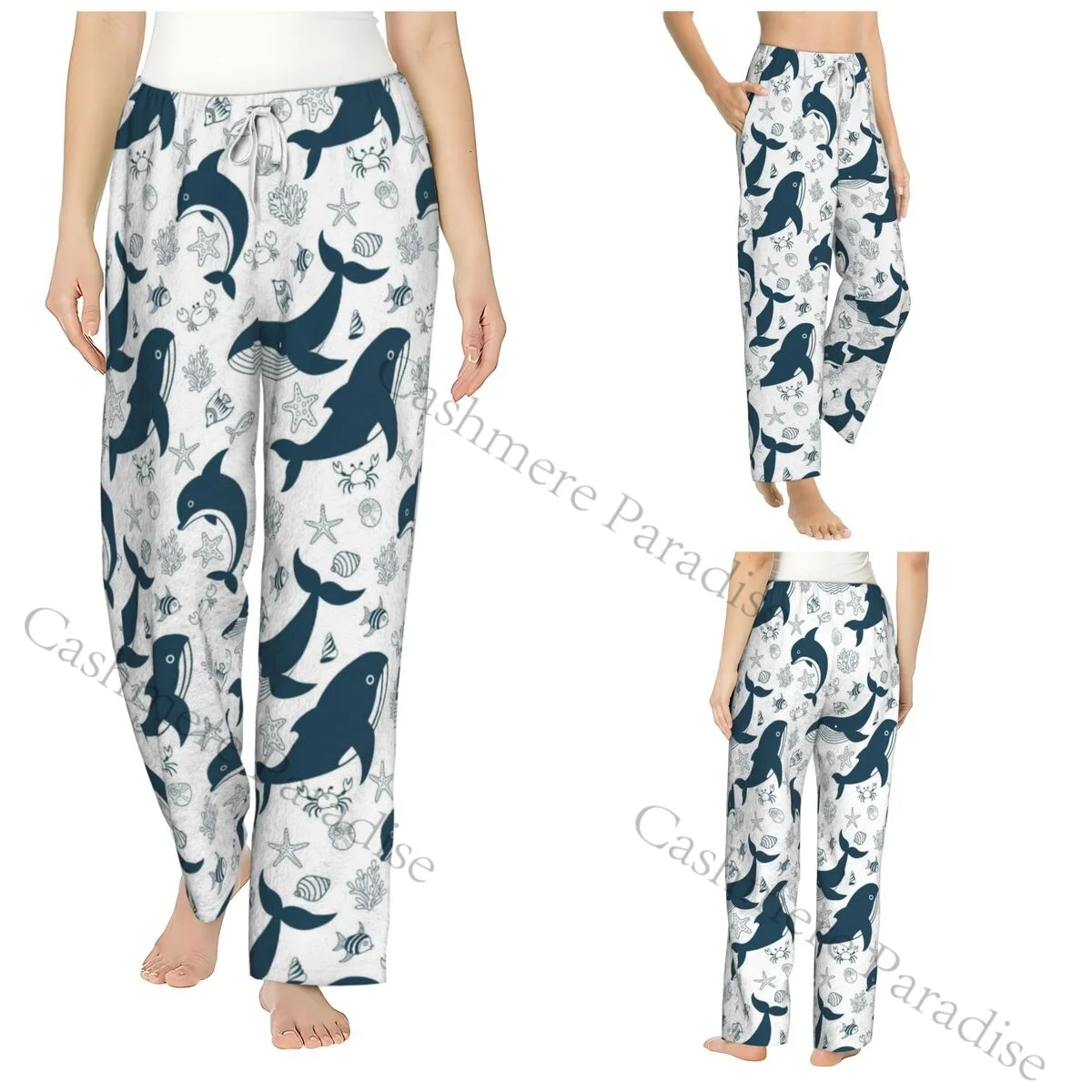 Dolphin Cozy Flannel Pajama Pants for Women Sleep Bottoms Home Loungewear