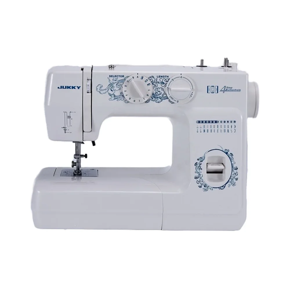 Jukky 6224 Homeuse Domestic Sewing Machine Mini Multi-Function Adjustable Zigzag Buttonhole Chain New Flat-Bed Motor Clothes ABS