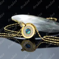 Aradoo Titanium Steel Pendant Necklace Abalone Shell Power Energy Pendant Jewelry Gifts