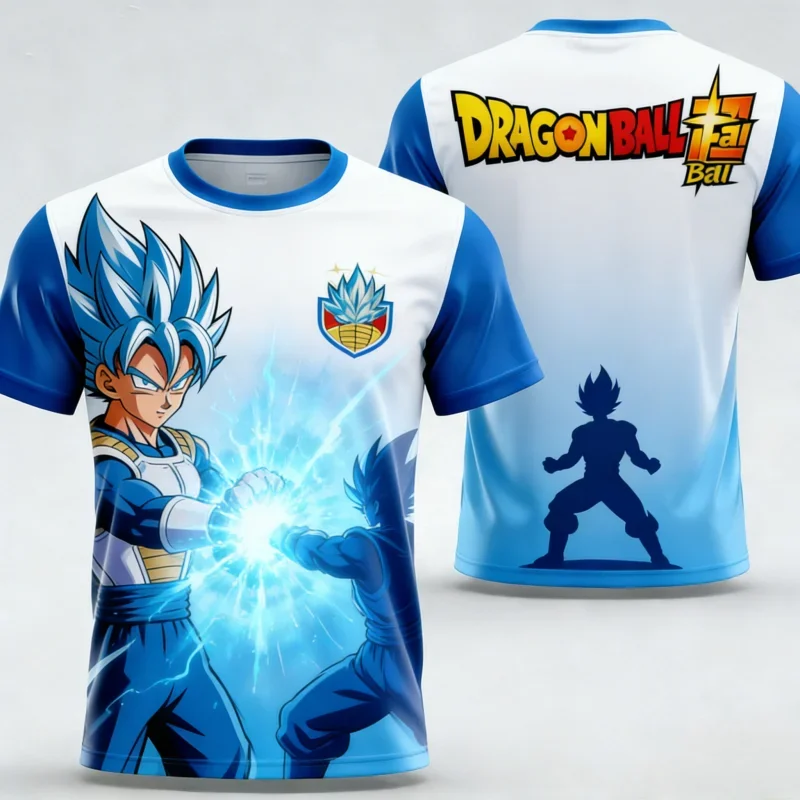 2026 Sommer Dragon Ball Retro Schnelltrocknendes Sport-T-Shirt, Goku vs. Frieza Aufdruck, Erwachsenen- & Kinder-Freizeit-Sportoberteil Kurzarm Y2k