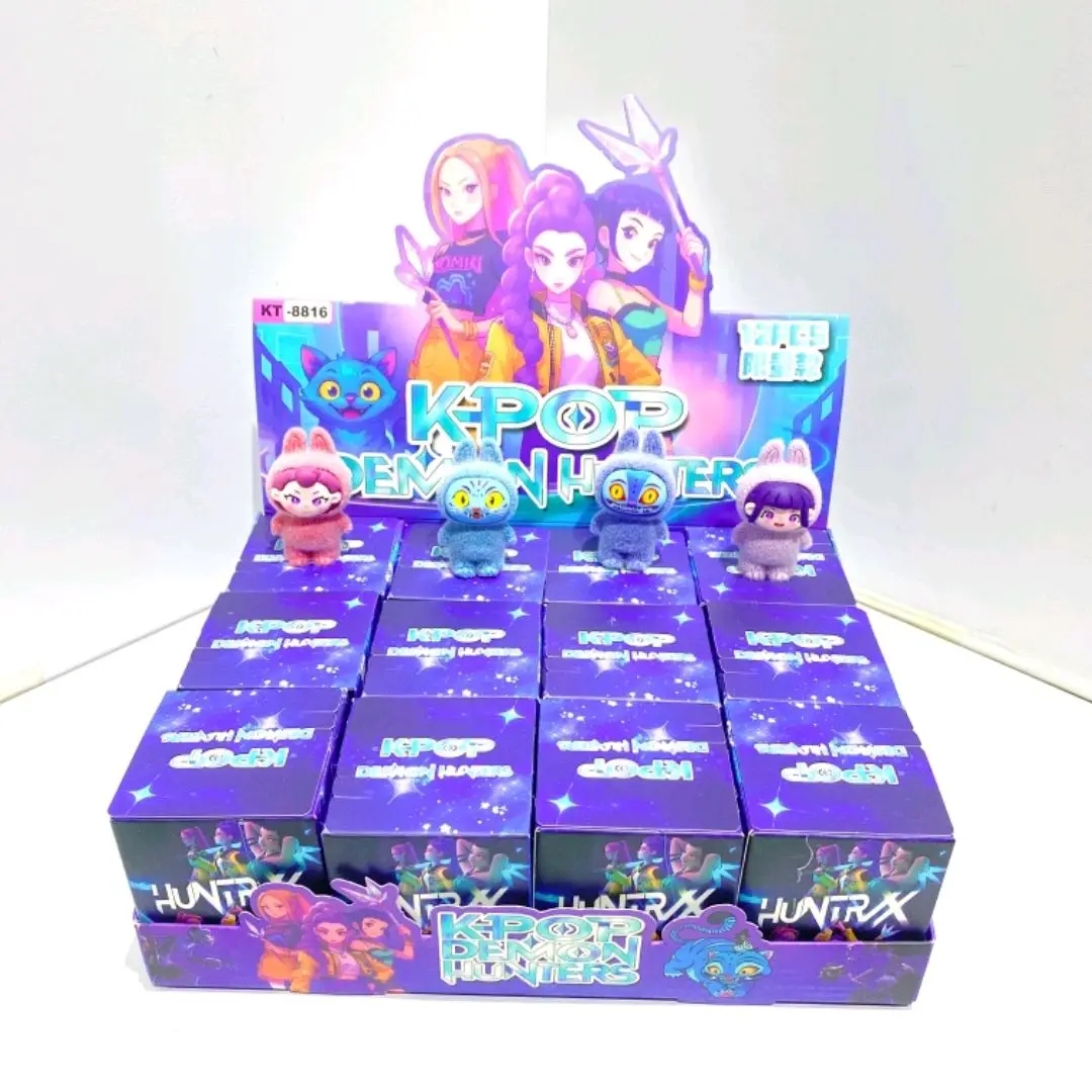 12 pçs K-POP caçadores de demônios reunidos boneca caixa cega mini figura dos desenhos animados bonito animação brinquedo periférico ornamento brinquedo decorativo presente