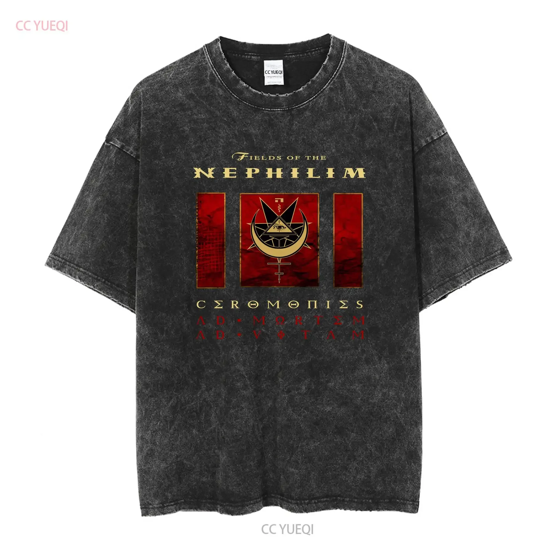 Limited New Fields of the Nephilim Ceromonies Ad Mortem Vitam T Shirt S 4XL vintage Washed Slightly Top For Everyday Wear