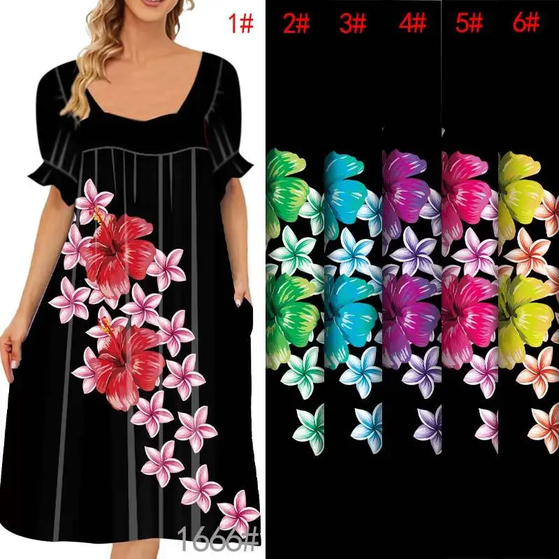 Vibrant Frangipani&hibiscus Island Style Hot Sell 100%Polyester Digital Printed Fabric for Mumu Dress Sarongs
