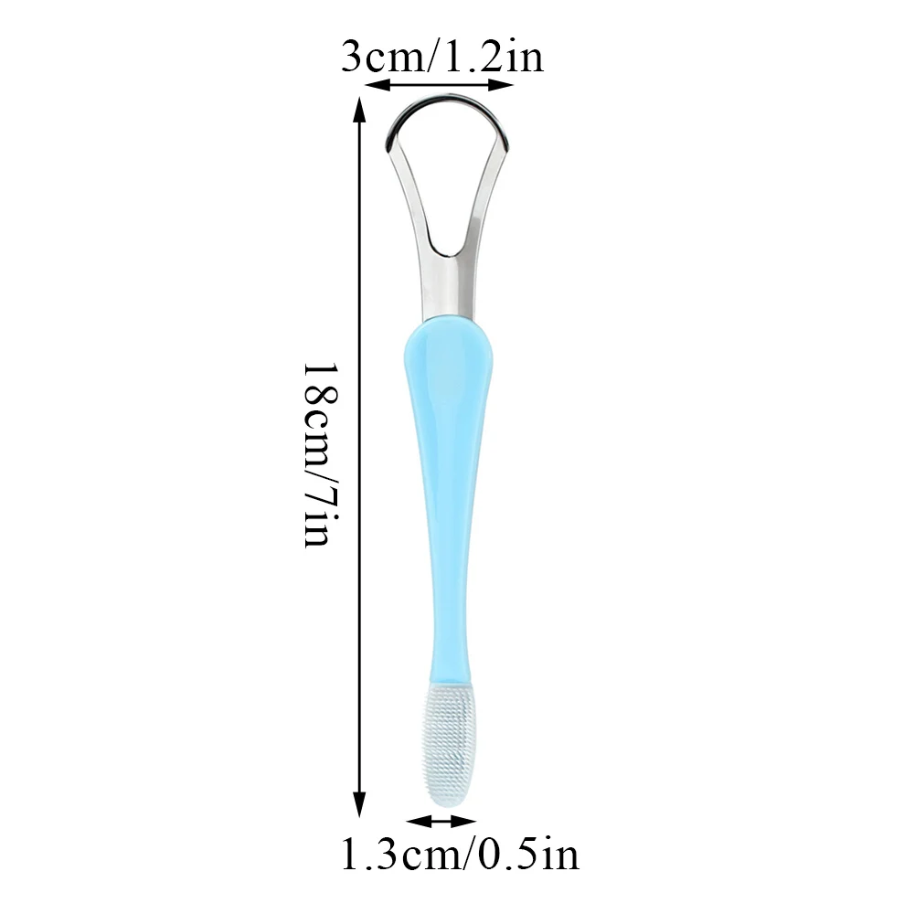 Dupla cabeça raspador de língua, aço inoxidável, reutilizável, ultra-fino, portátil, mais limpo, remover o mau hálito, Oral Care Tool, 1pc