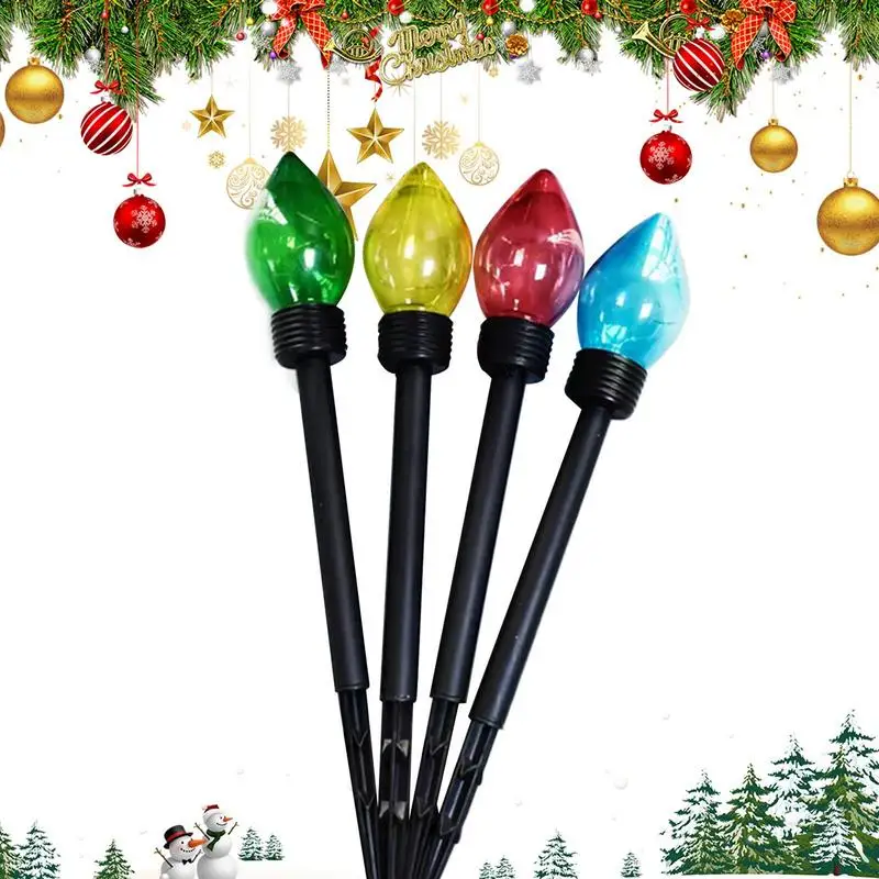 

Solar Street Light Outdoor 4pcs Christmas Outdoor Road Driveway Light 8 Lighting Modes Atmosphere Light Waterproof Decoration