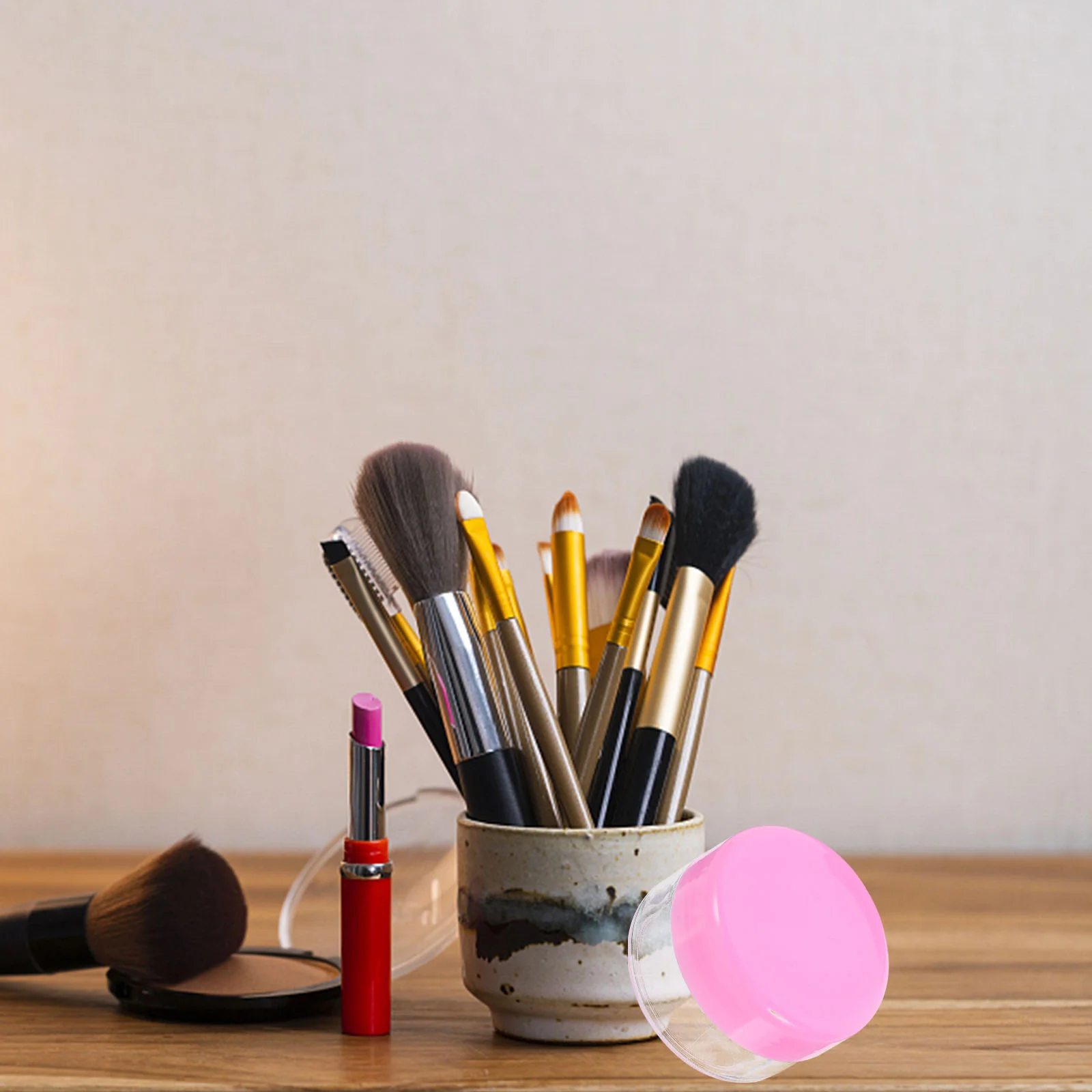 6 Pcs Vial Cream Containers Wide Mouth Red Cover Storage Jar Travel Plastic for with Lids