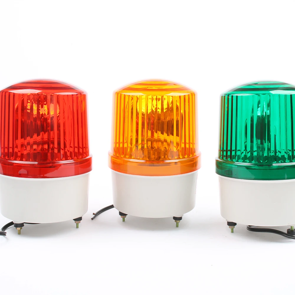 AC110V 220V DC12V/24V Warning Alarm Construction Lamp Bulb Rotating Beacon Traffic Light Siren LTE-1121 With/No Buzzer Sound