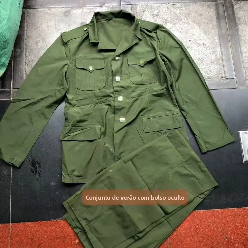 classic-green-corduroy-suit-set-thin-summer-workwear-durable-wear-resistant-long-cotton-polyester-outdoor-camping-travel-gear