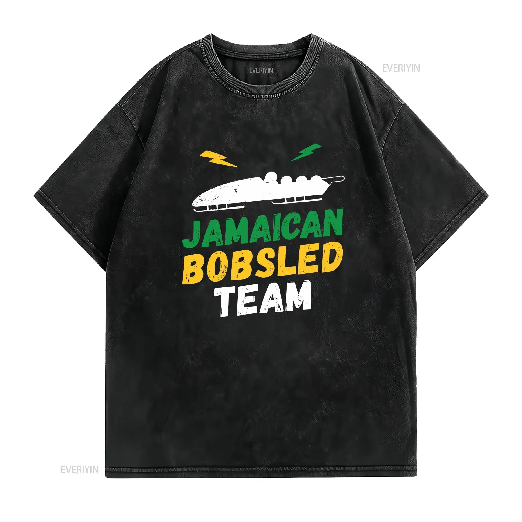 Jamaican Bobsled Team Funny Joke Fancy Dress Novelty Mens T Shirt Top TA 123 vintage Washed fashion Soft designer clothes
