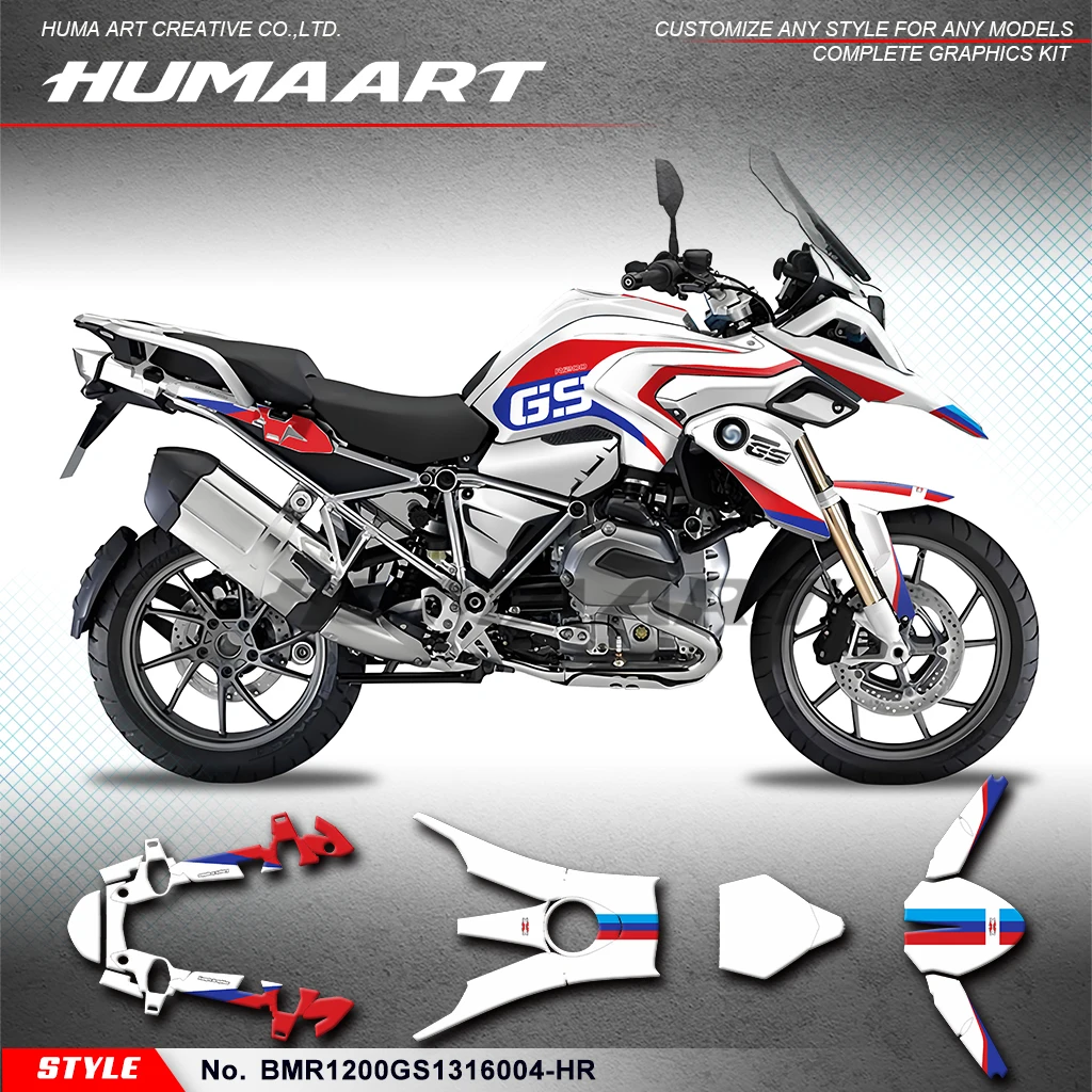 

HUMAART Customised Graphics Kit Stickers Complete for R1200 GS R1200GS 2013 2014 2015 2016, Rebuilding, BMR1200GS1316004-HR