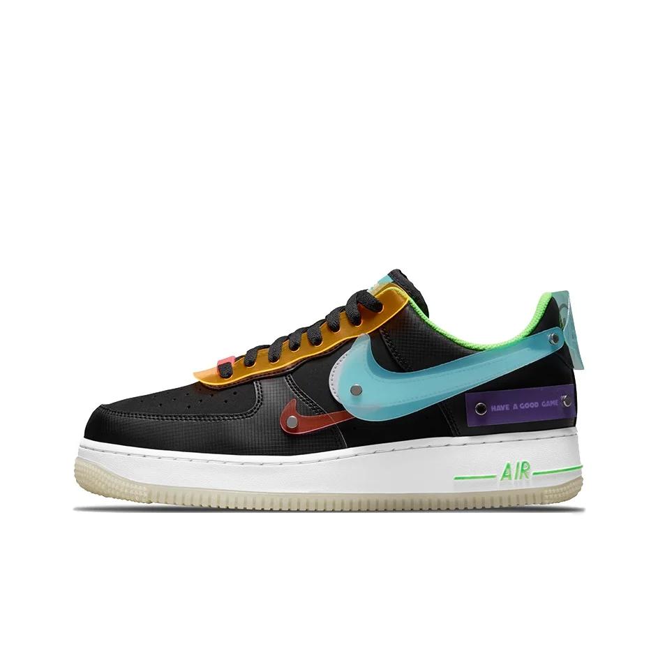 Nike Air Force 1 07 Lv8 'have A Good Game' Glow In The Dark, zapatillas de skate de caña baja para hombre, color negro, DO7085-011