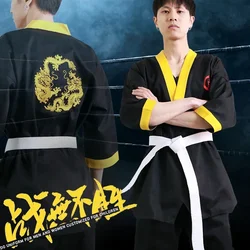 Nero Taekwondo Uniforme Dobok Bambini Maschio Femmina TKD Dobok Cotone Abiti Judo Uniforme Taekwondo Vestiti