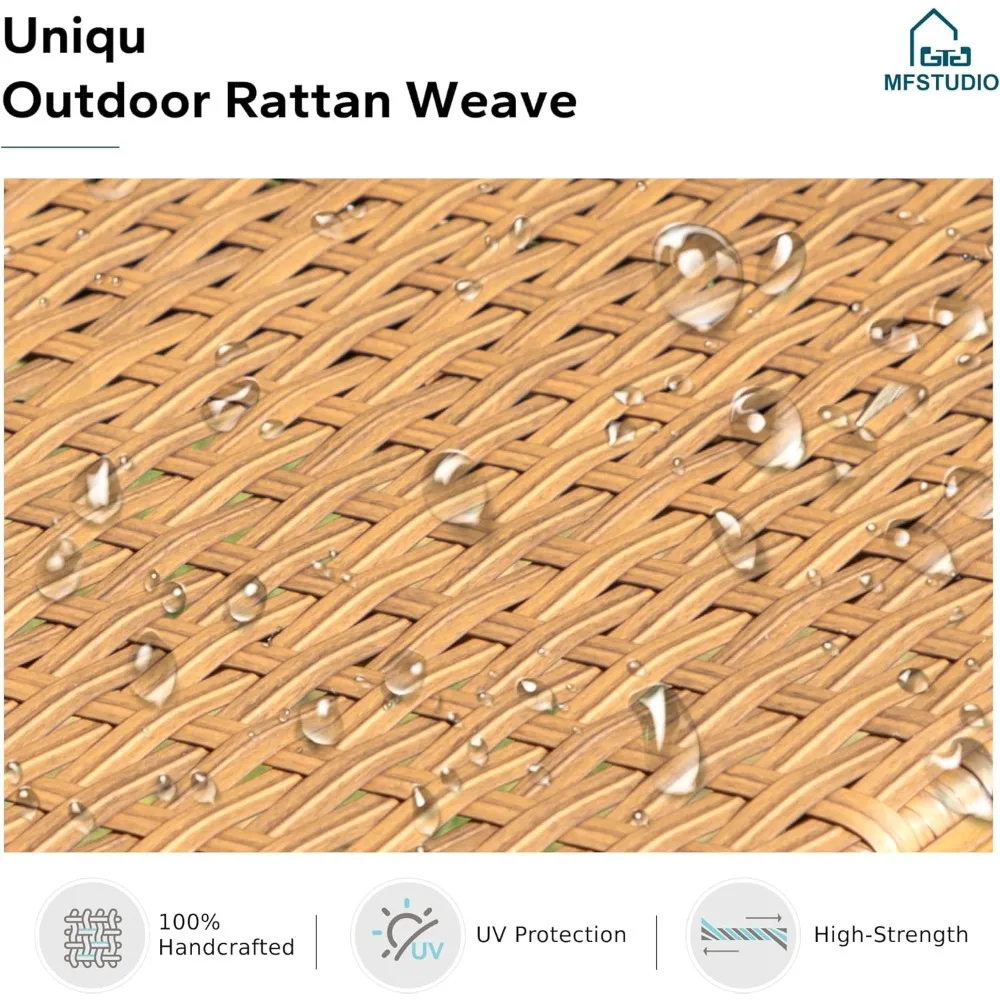 4-piece willow courtyard furniture set, small courtyard sofa with sofa, lounge chair, and lovewood table, outdoor segmented sofa