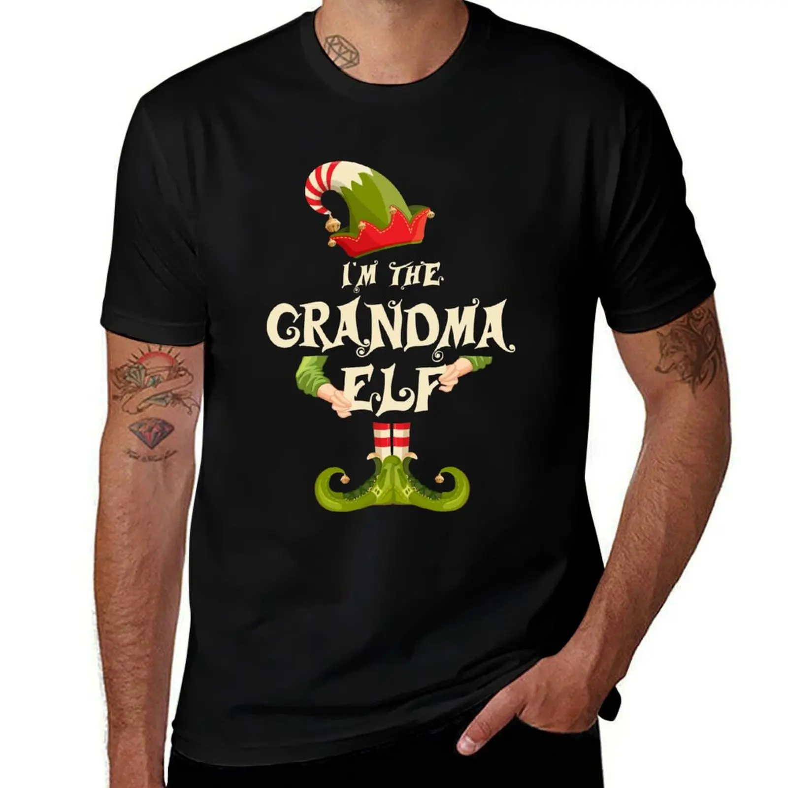 I'm The Grandma Elf Family Matching Christmas Pajamas T-Shirt Holiday Party Tee Shirt T-Shirt