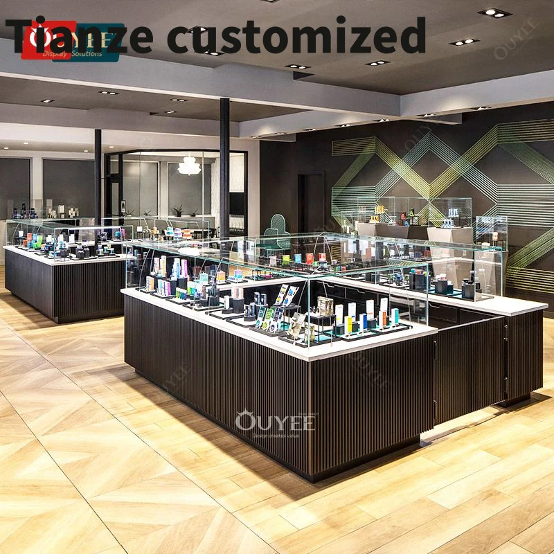 

Customized-Factory Manufacturing Cabinet Stands Countertop Glass Display Dispensary Showcase Smoke Shop Counter