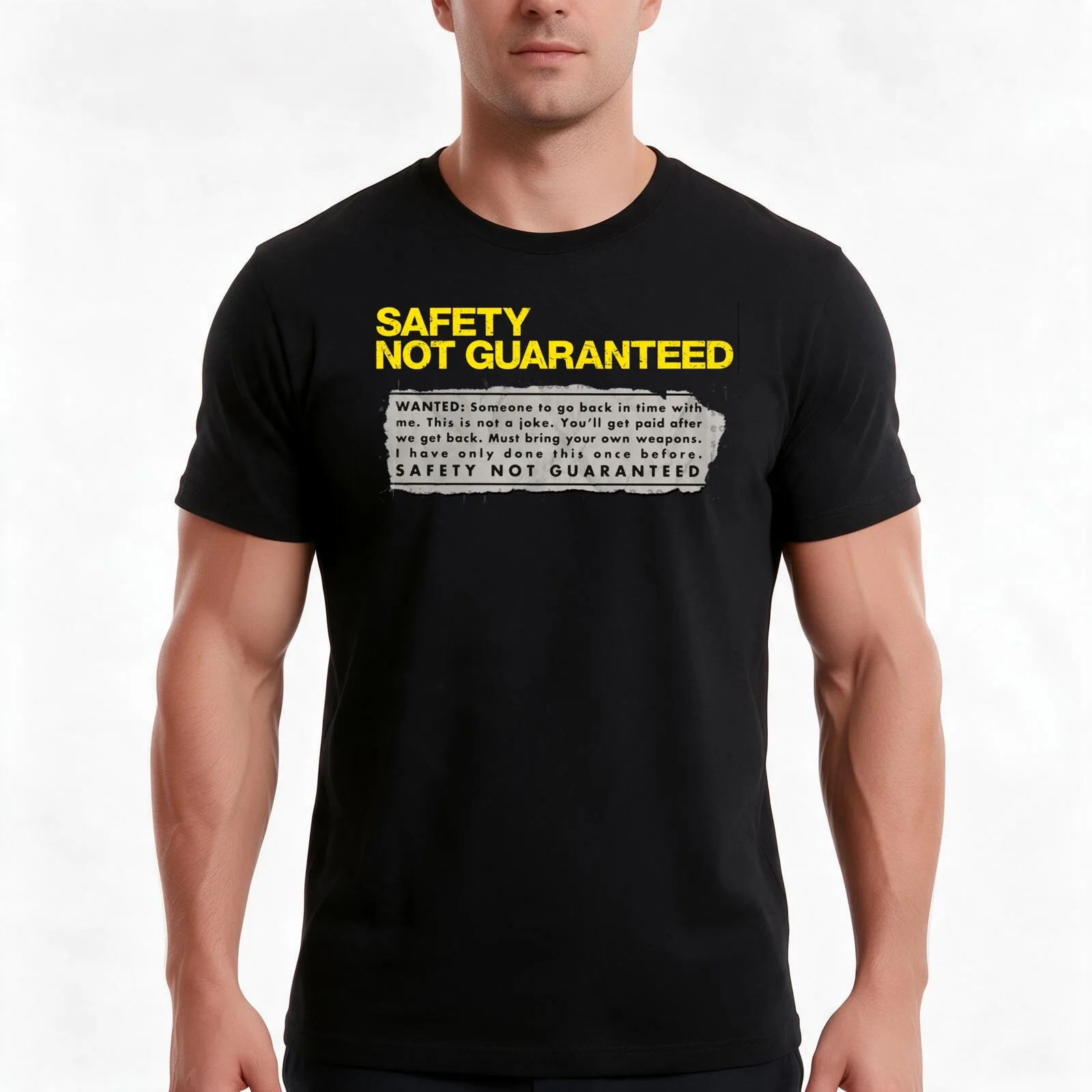 Safety Not Guaranteed T-Shirt Summer Casual Cotton Tee Oversized Streetwear Tops Vintage Graphic Print Unisex Men Women