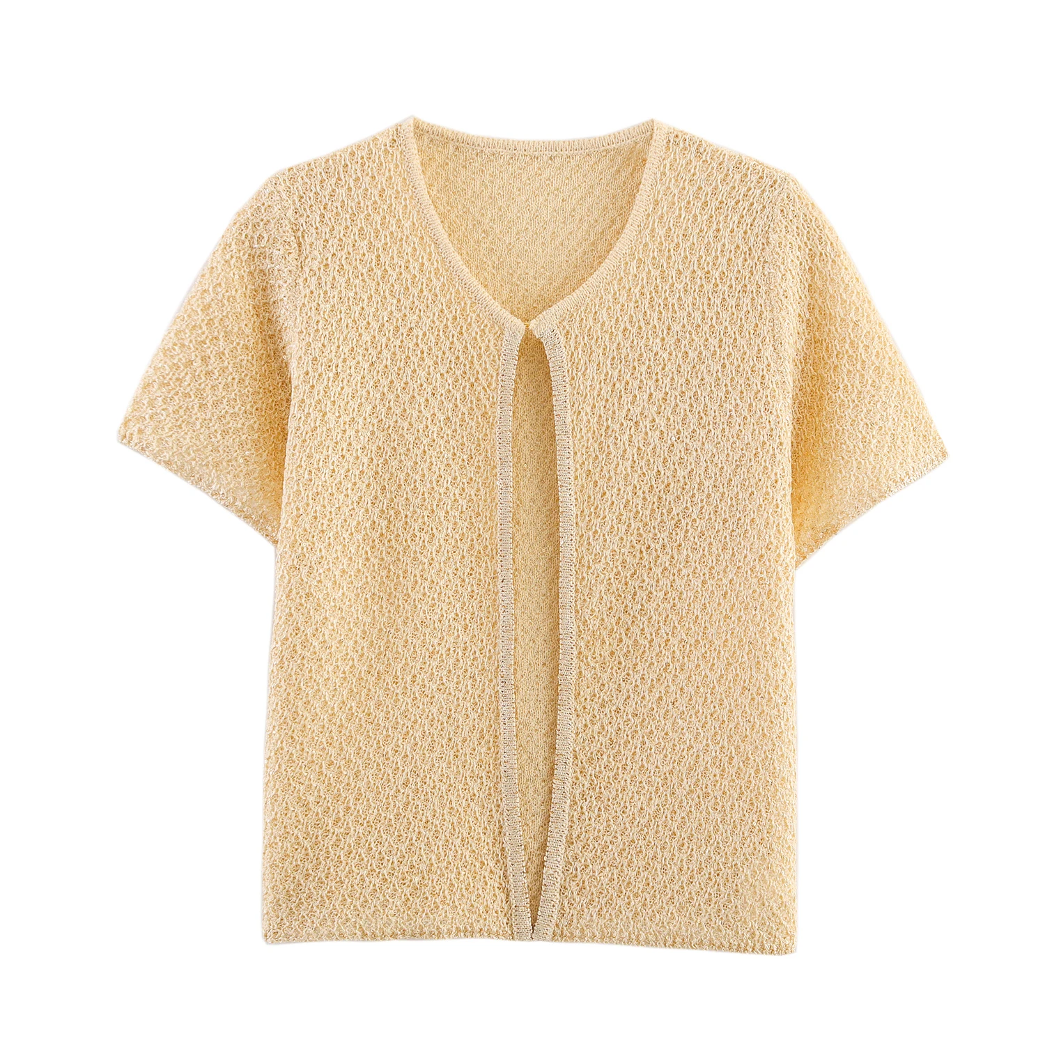 ZERAINS Knit Vest Beaded White M 3