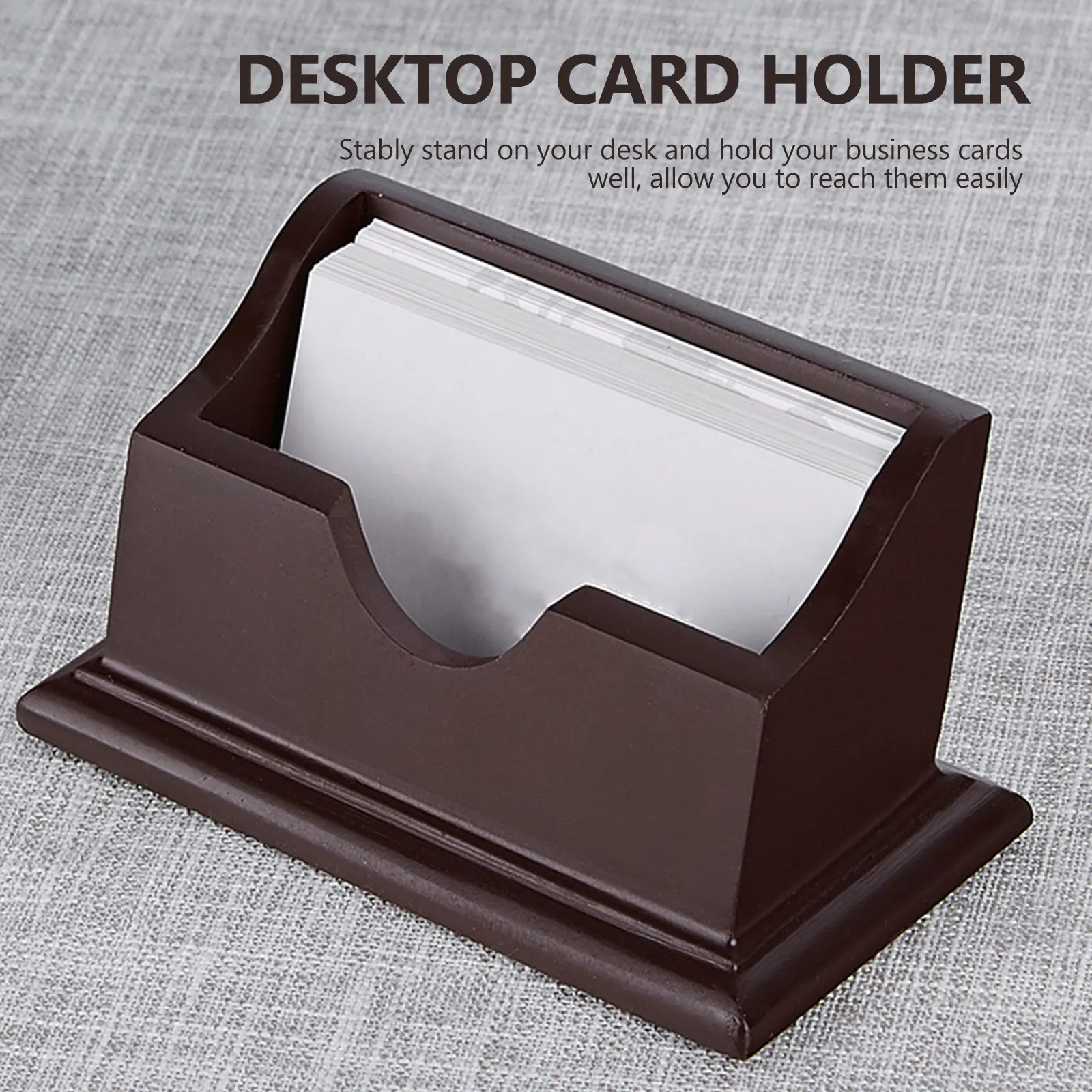 

Держатель для визитных карточек, деревянная настольная подставка, утолщенное нескользящее основание, устойчивый контейнер для хранения, органайзер для офисных принадлежностей и карт