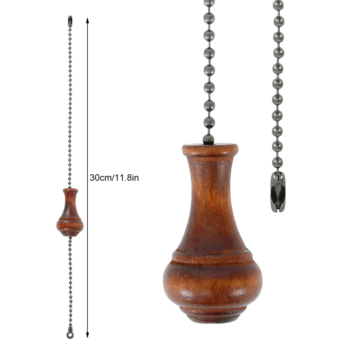 2Pack Ceiling Fan Pull Chain 12 Inches Beaded Ball Decorative Pendant Extension Fan Pull for Lamp/Fan Retro Decoration