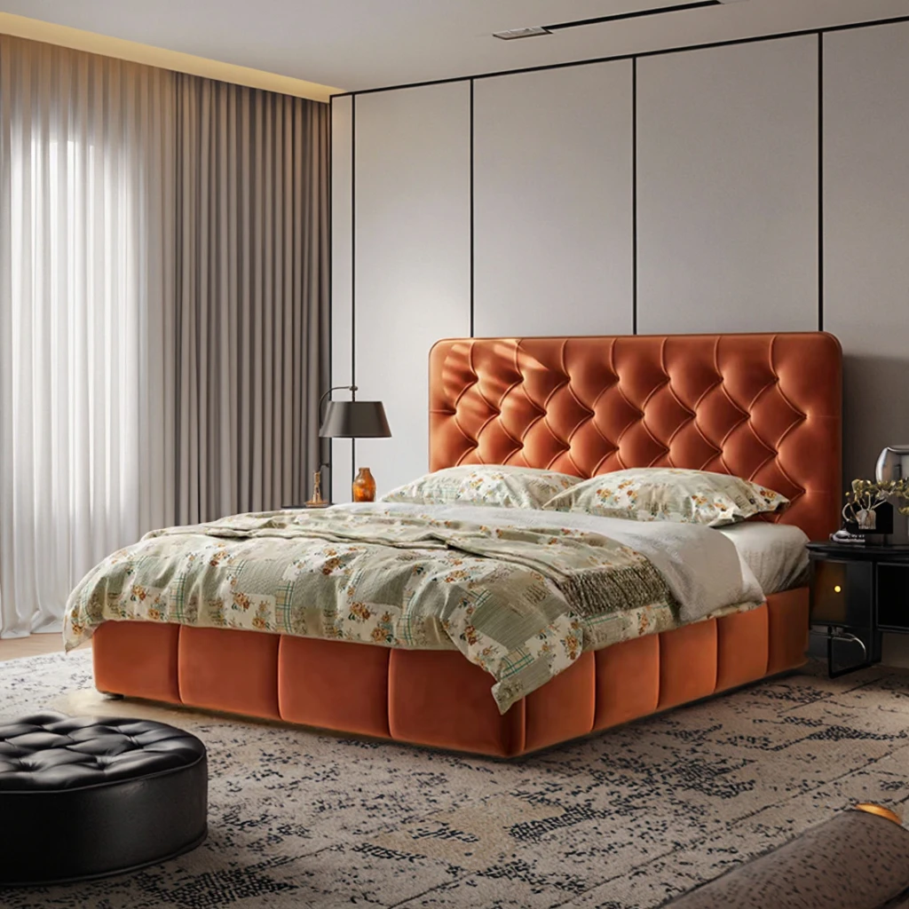 

#For Italian Luxury High Back Bed Modern Classic Fabric Bed with Storage Wholesale High End King Bed Set Bedroom Furniture