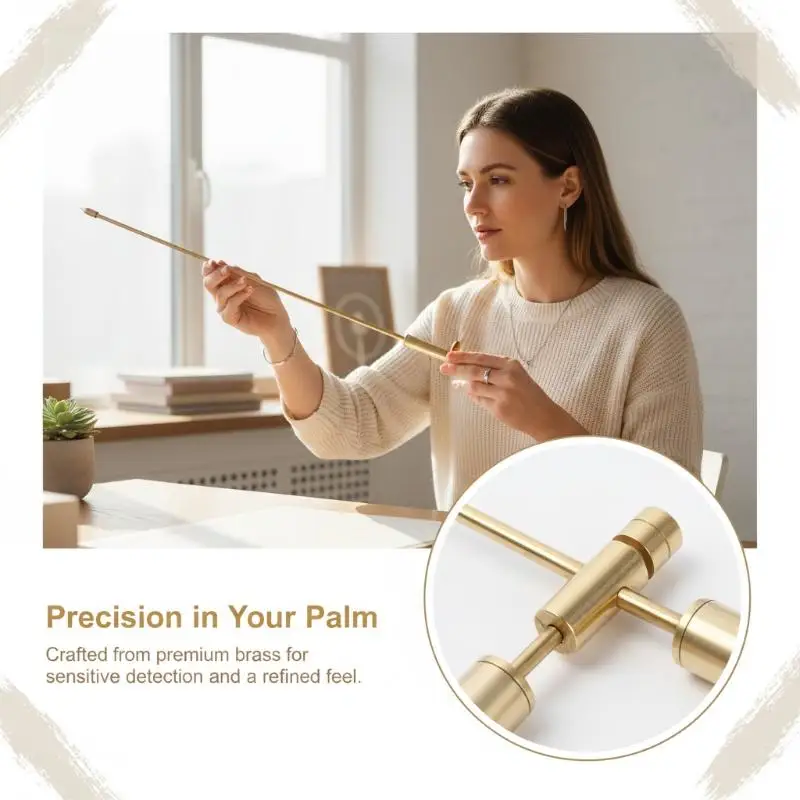 Professional Brass Dowsing Rod Lightweight Portable Tool for Water Divining Treasure Hunting Ghost Paranormal Investigation
