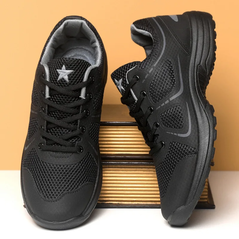 

Black Men's Mesh Sneakers Platform Breathable Lace Up Casual Sneakers for Men Outdoor Training Sports Shoes Zapatillas De Hombre