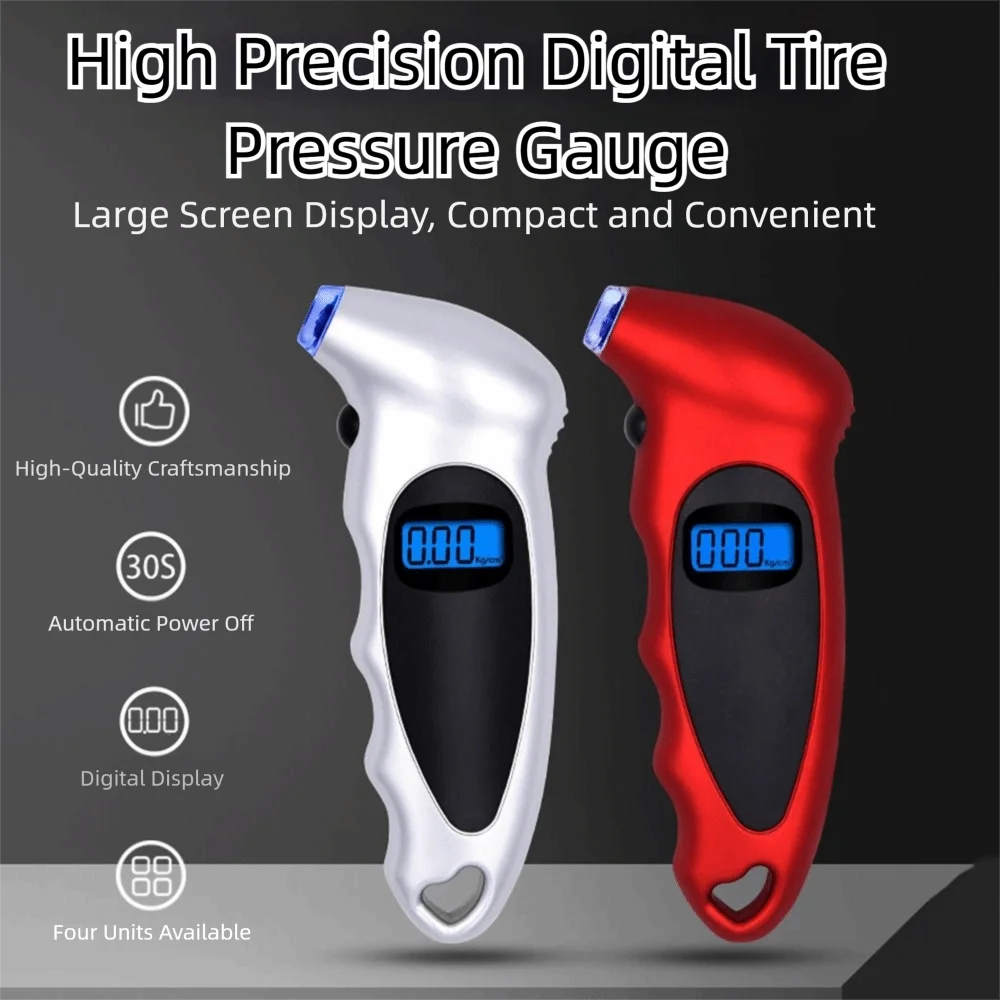 High Precision Digital Tire Pressure Gauge LCD Display Backlight Feature Car Tire Air Pressure Tester Digital Monitoring