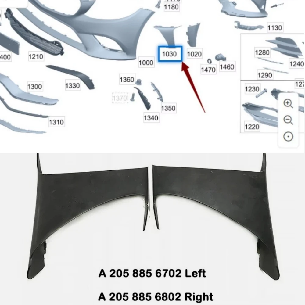Front Bumper Inner Lining Bracket Cover A2058856702 A2058856802 For Mercedes Benz C-Class W205 2019-2021 C300