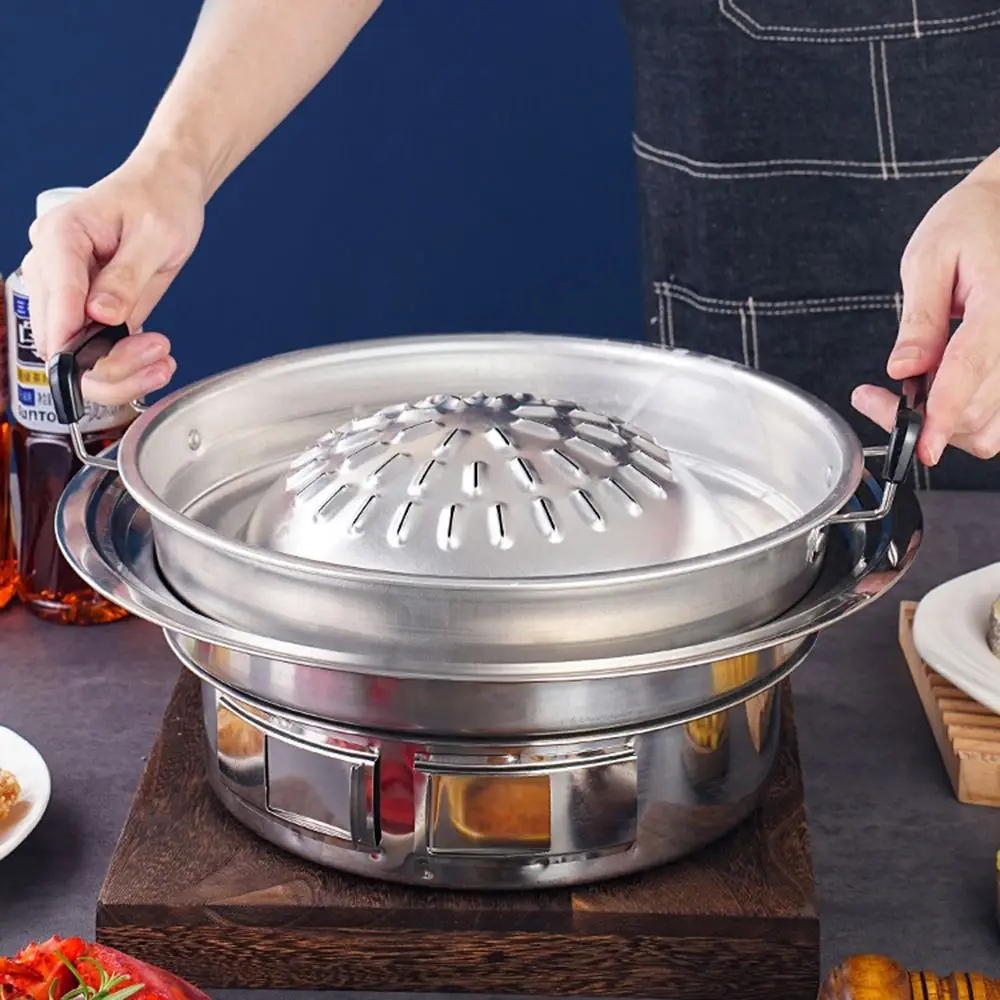 Multi-function Thai Picnic Grill Pan Portable Reusable Outdoor Roasting Plate 30/35cm Rust-proof Food Griddle Household view 2