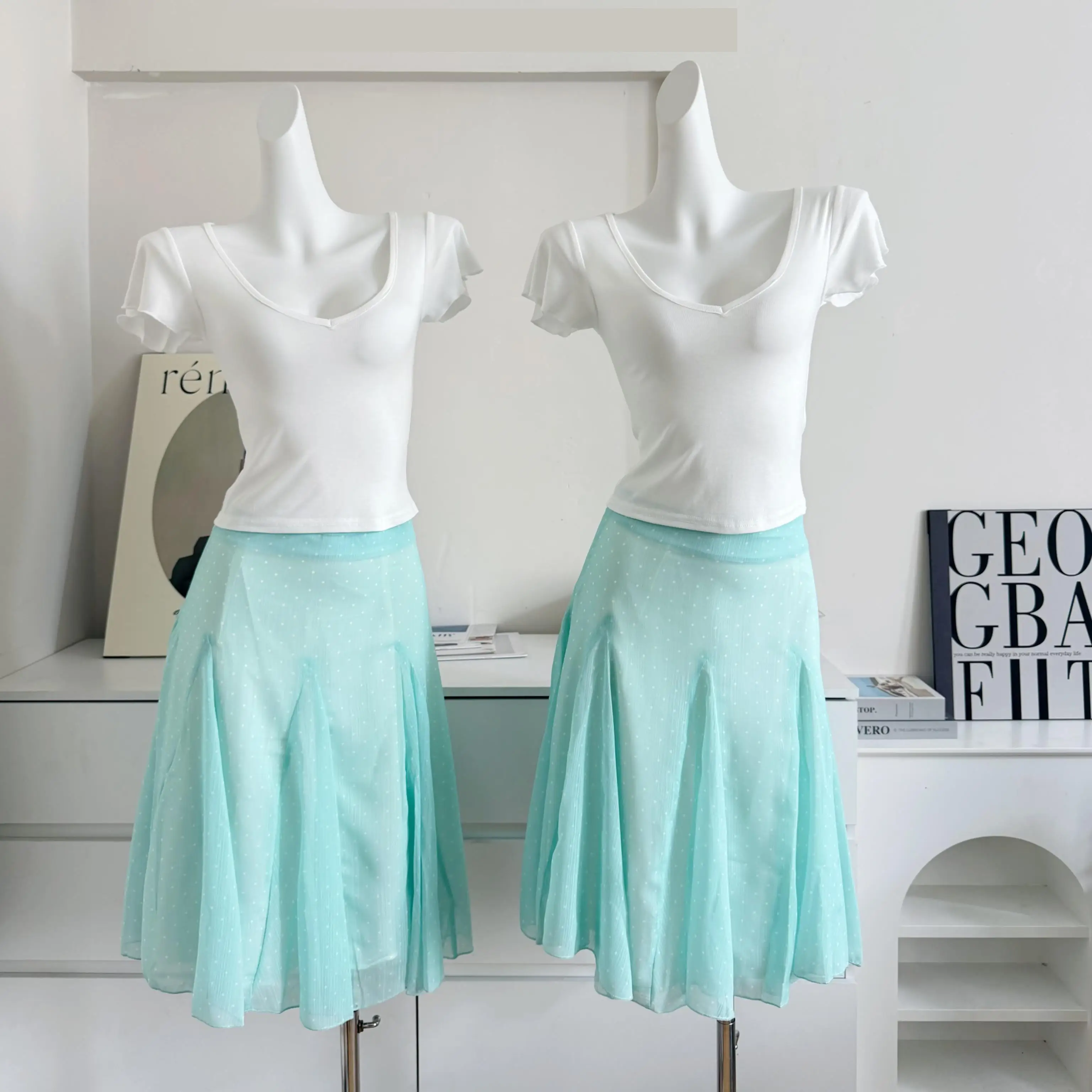 

Женская летняя элегантная плиссированная юбка в горошек длиной до колена, для офиса и повседневной носки, стильная юбка