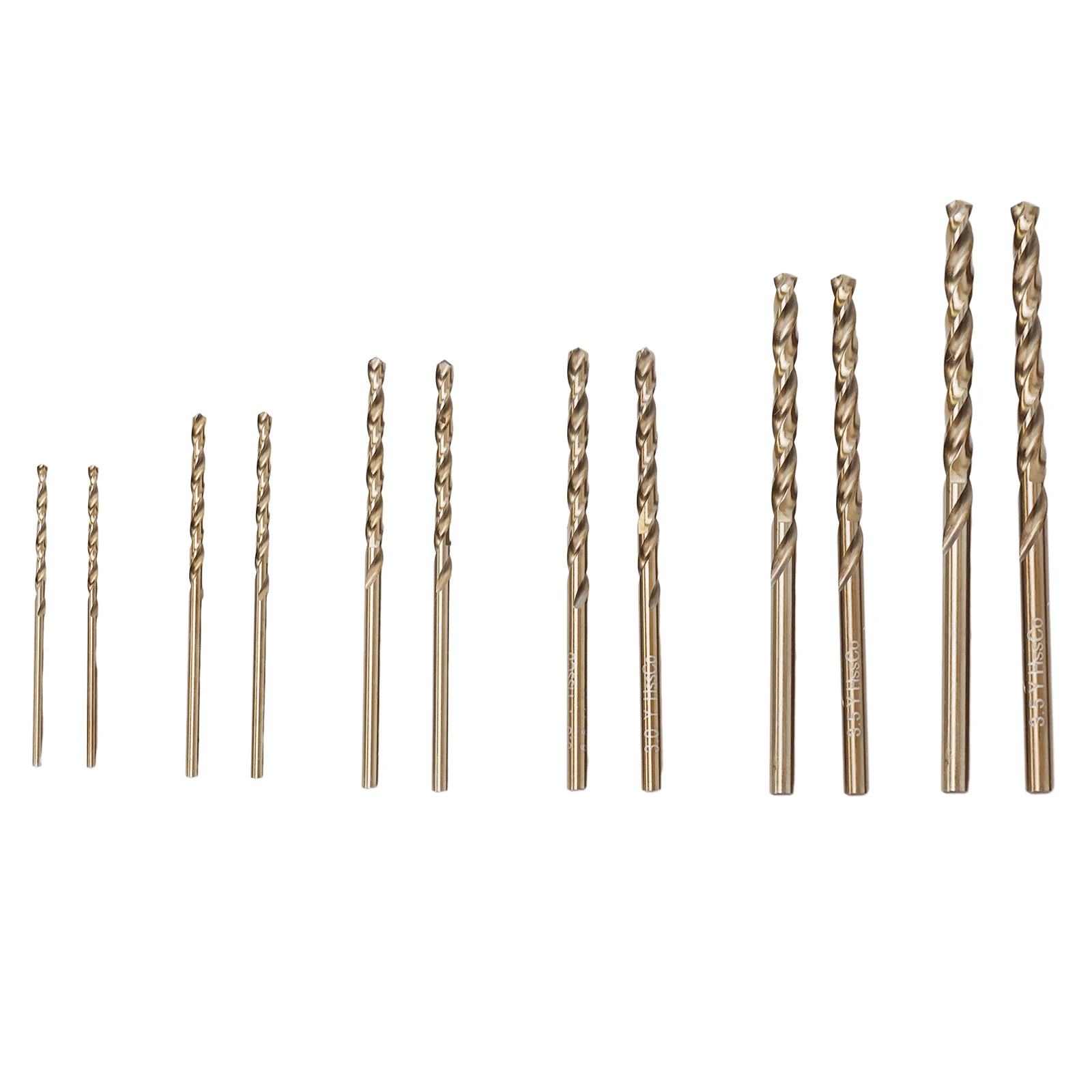 

HSS M35 Cobalt Drill Bit 1-3.5mm 135 Degree Auger Heat Resistance Set Handheld Drill Press 12pcs/set Practical