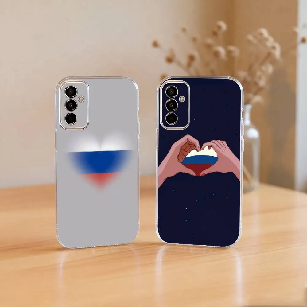 

Russia F-Flag Phone Case For SamsungA10,12,20,21S,30,31,40,50,51,52,70,71 Transparent Cover