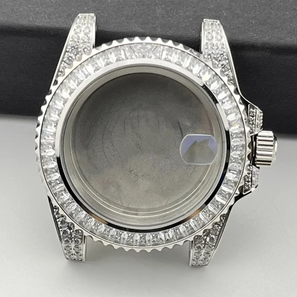 

NEW Embedded with Rhinestone 316L Stainless Steel Watch Case 40.5mm Fit for NH35 NH36 NH34 4R35 4R36 6R35 6R36 Movement DIY