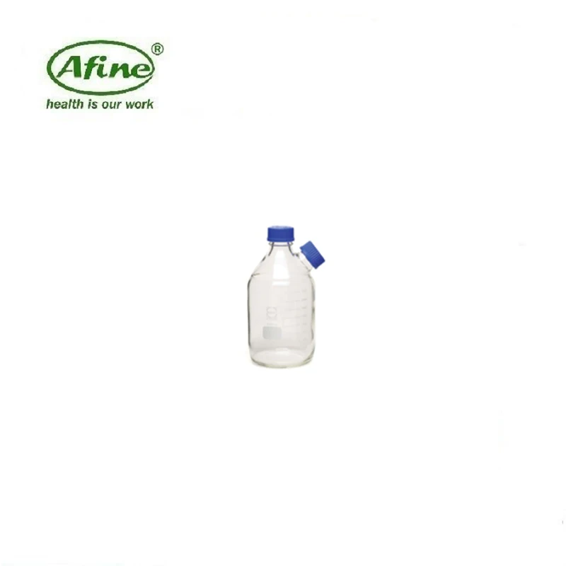 AFINE Agilent Botella de disolvente transparente de 2 L (GL45) para 5065-4421, 2 entradas, con tapa