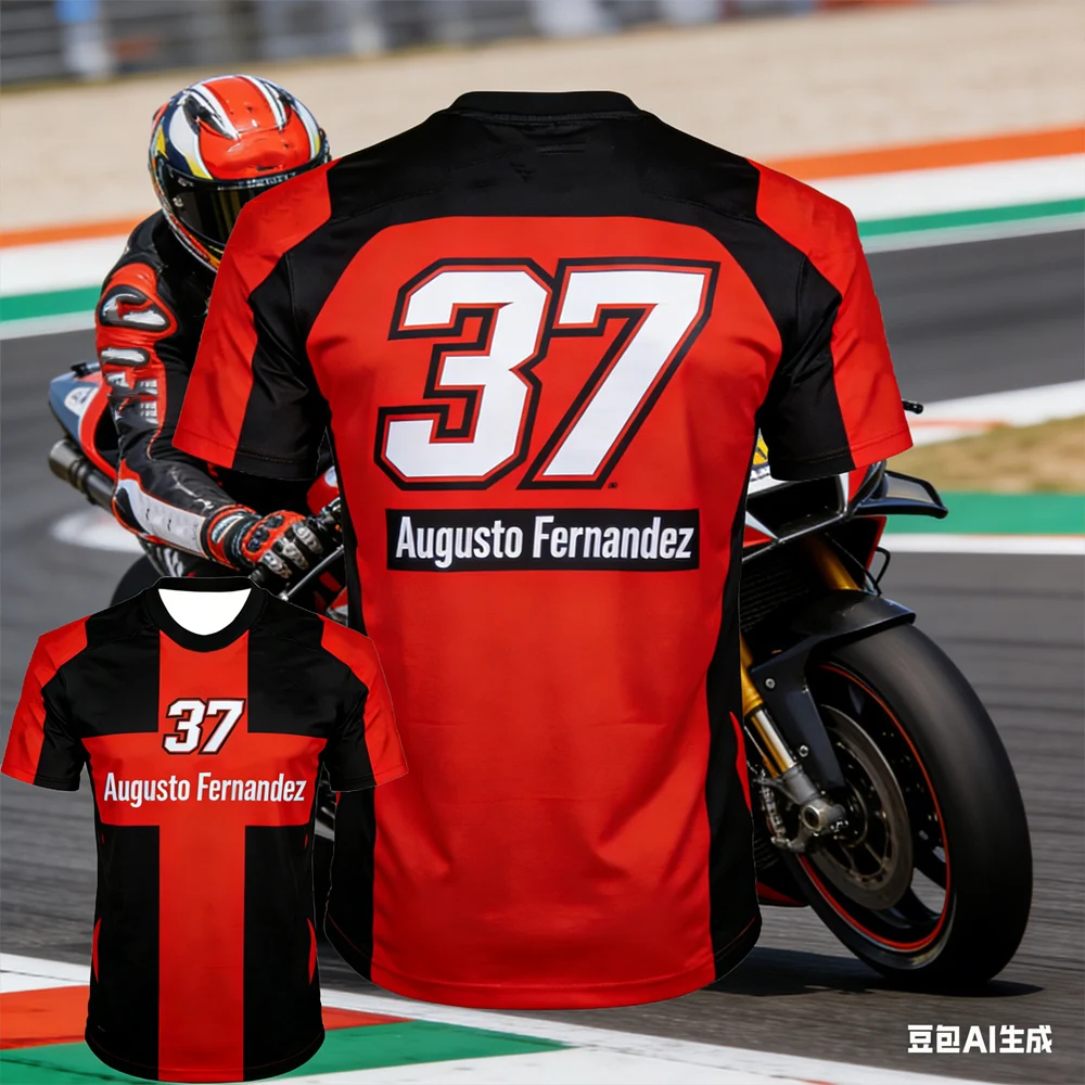 

Футболка для мотоциклистов с ИИ-дизайном Fernandez 37 Racing: быстросохнущая, дышащая, повседневная, унисекс, для фанатов мотоспорта