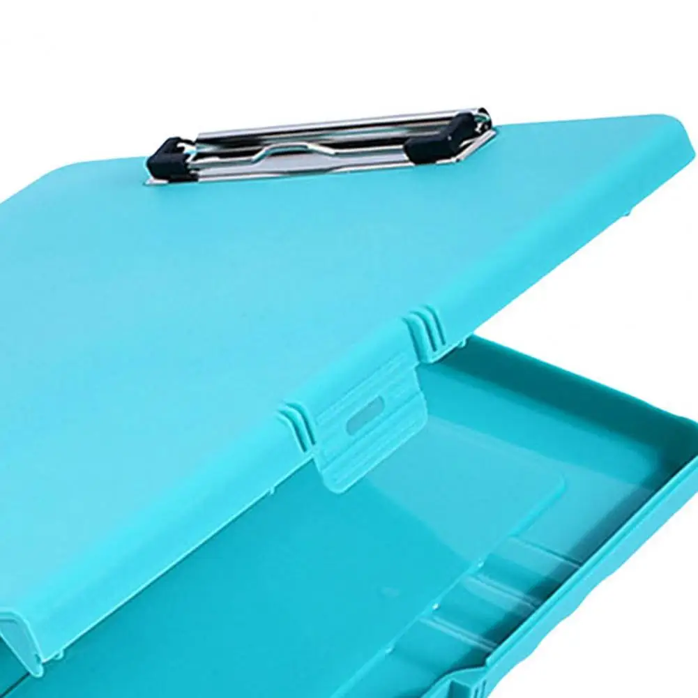 Non-slip Paper Clips Folder File Folder Organizer with Strong Lock Non-slip Clips Hanging Holes 3-in-1 Clipboard Pencil Case