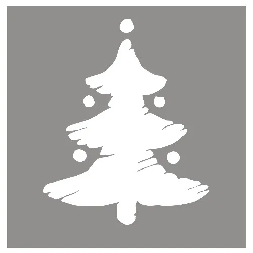 New Jargon Drawing Christmas Tree Sticker Decal Embellishment White