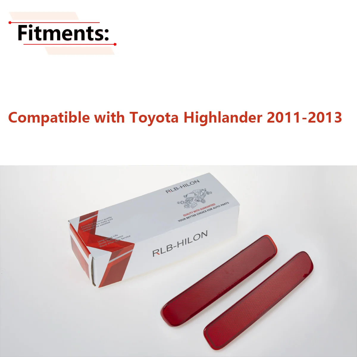 1 زوج الأحمر المصد الخلفي عاكس الضوء الجانب الأيسر الأيمن لتويوتا هايلاندر 2011 2012 2013 81920-0E021 81910-0E041 #3