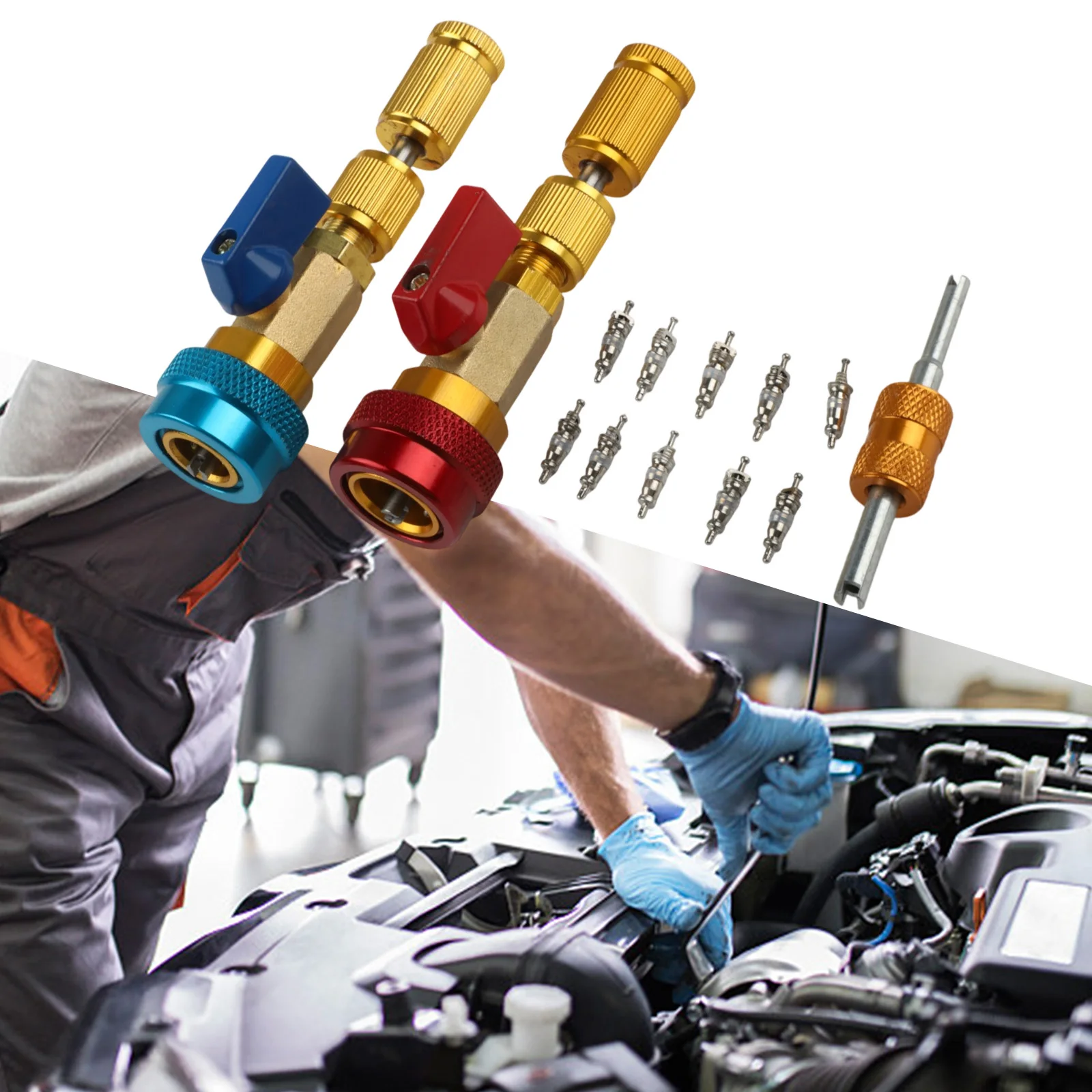 

Low Pressure Tools Automotive Maintenance Tools Dual Pressure Design Quarter Turn Valve Air Conditioning Valve Remover